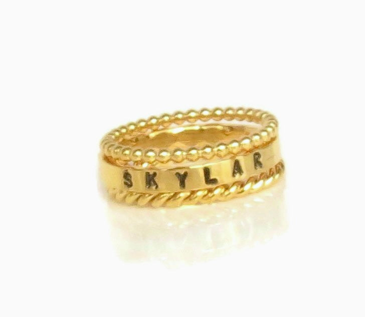 Stacking name rings on sale