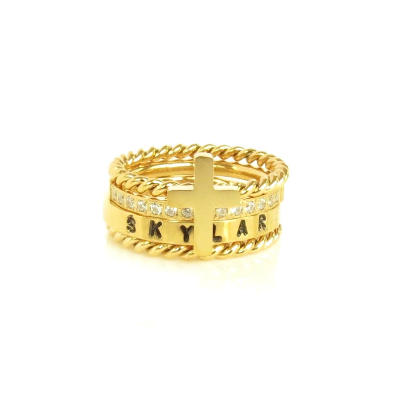Stackable name rings on sale